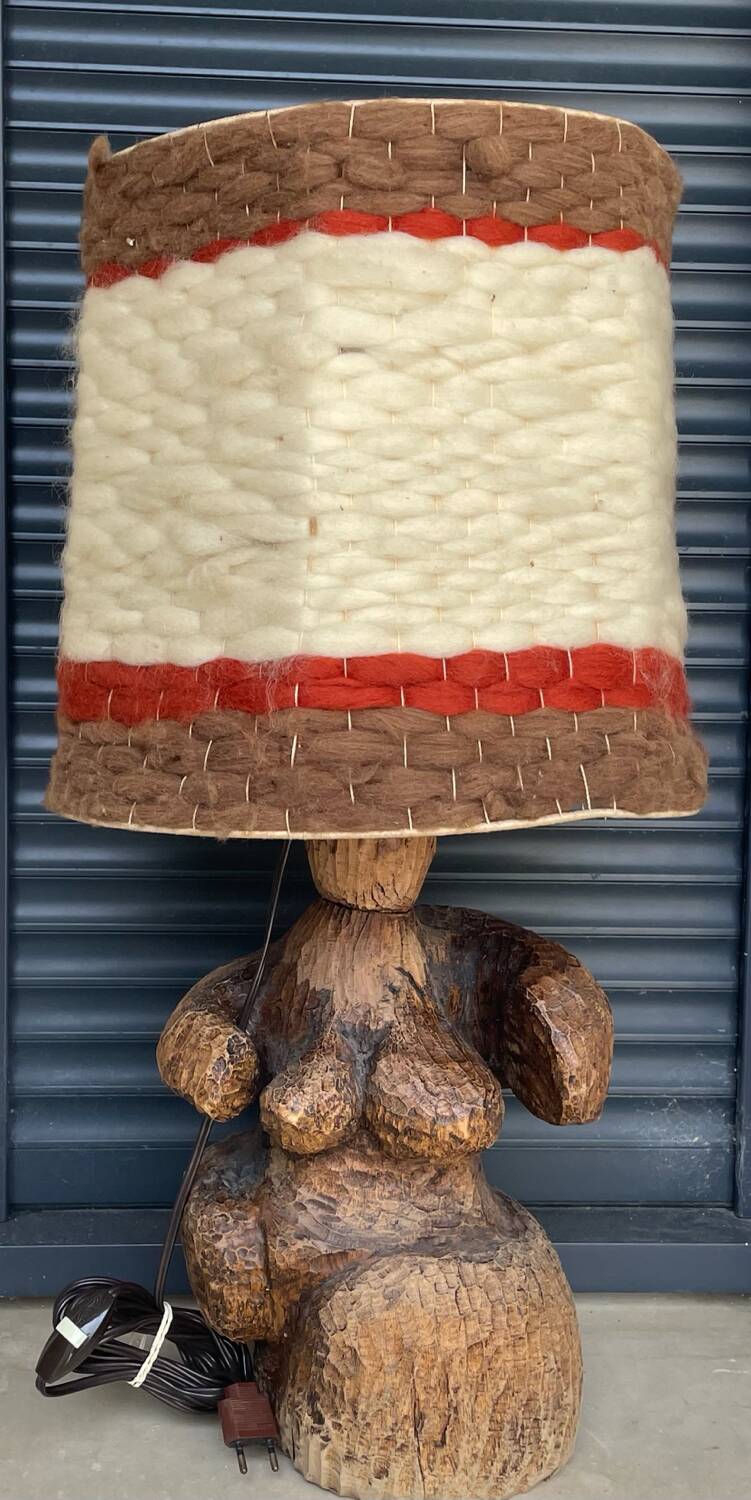 Vintage 70's wool lampshade