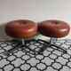 2 low brown stools