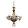 Rare and important gilded bronze chandelier with shells and roses.