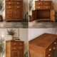 Small antique workshop furniture made of solid wood.