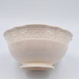 Salad bowl in off-white earthenware ivory Lunéville decoration in relief France
