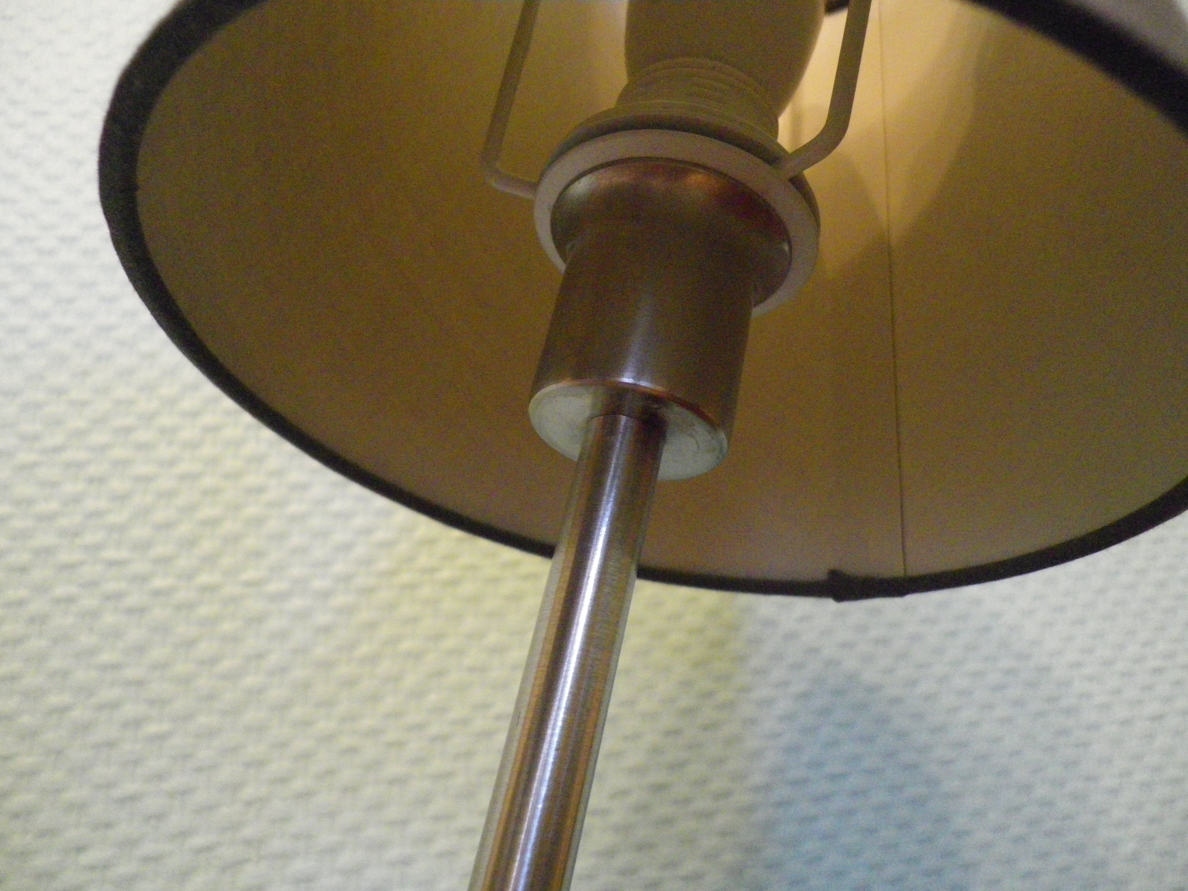 "Trio" table lamp, chromed metal, lampshades with tilting supports