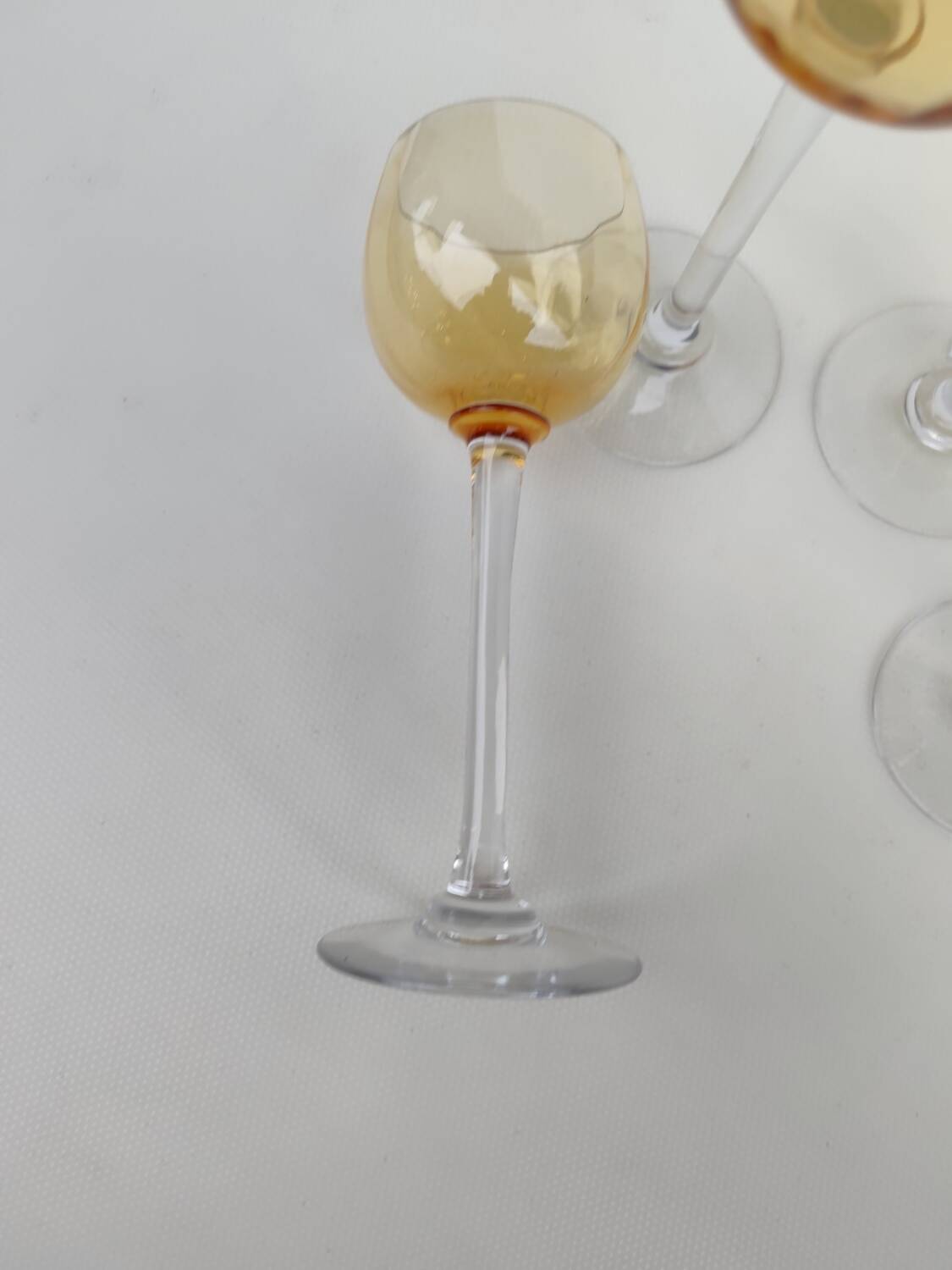 4 amber crystal glasses, first half of the 20th century.