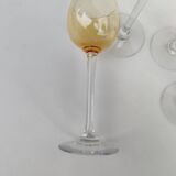 4 amber crystal glasses, first half of the 20th century.