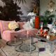 Chrome round coffee table
