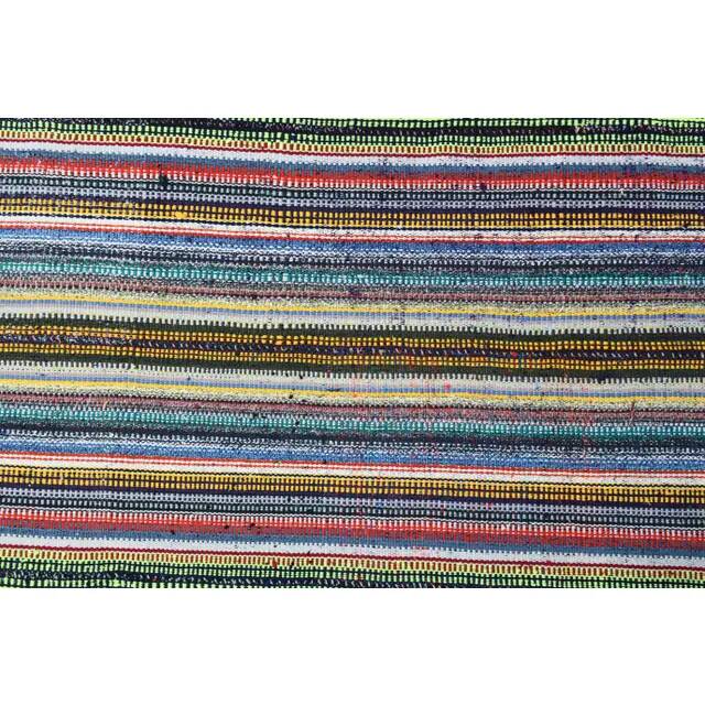 1970s Vintage Turkish Oushak Handmade Wool & Cotton Blue Rug 184x347