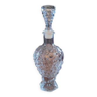Moulded glass carafe with grape cluster decoration – 1950s