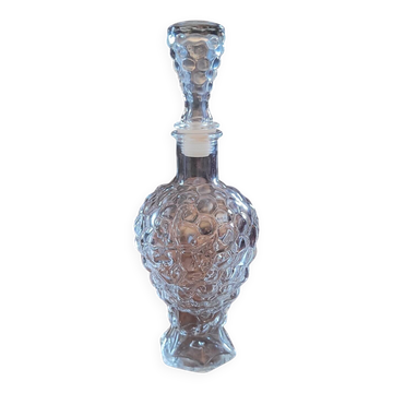 Moulded glass carafe with grape cluster decoration – 1950s