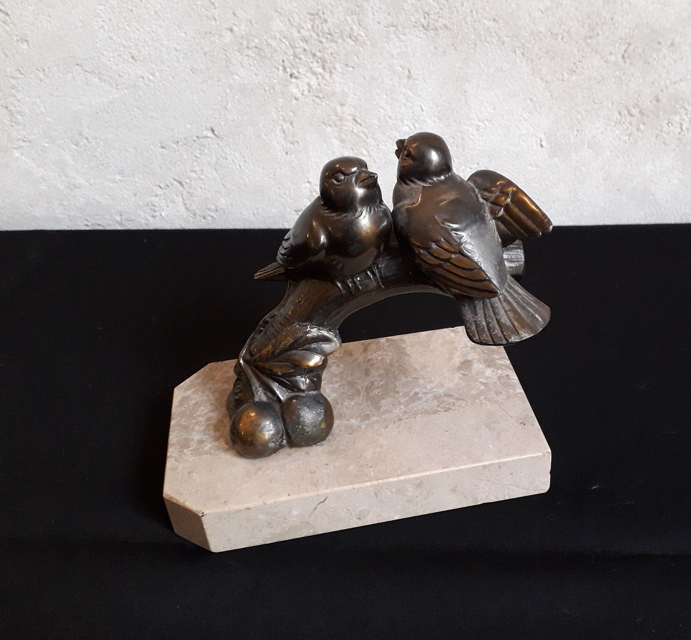 Book clamts in regulation and marble signed Balles art déco