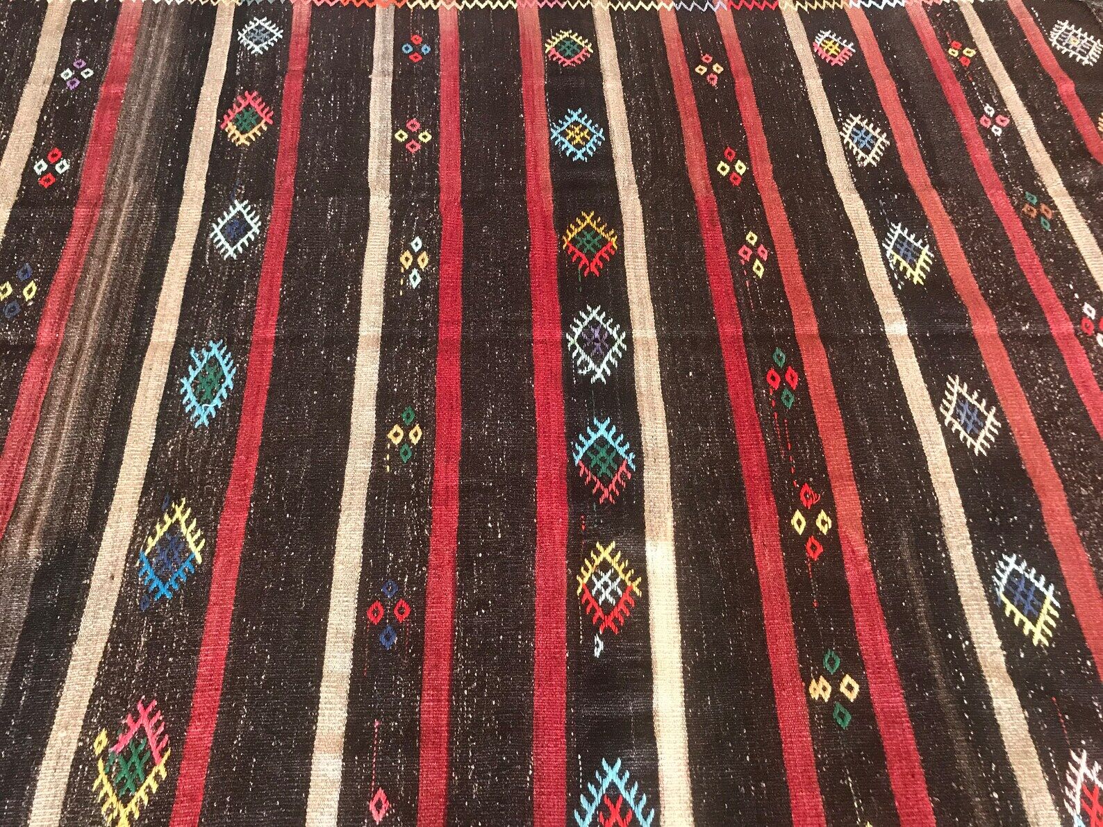 Vintage colorful rug, traditional handmade kilim 290 x 206 cm