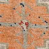 Tapis de couloir vintage à motifs géométriques rouge et orange, 102 x 332 cm