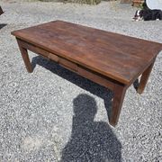Antique solid oak coffee table, 130cm L
