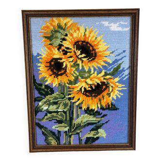 Vintage sunflower canvas