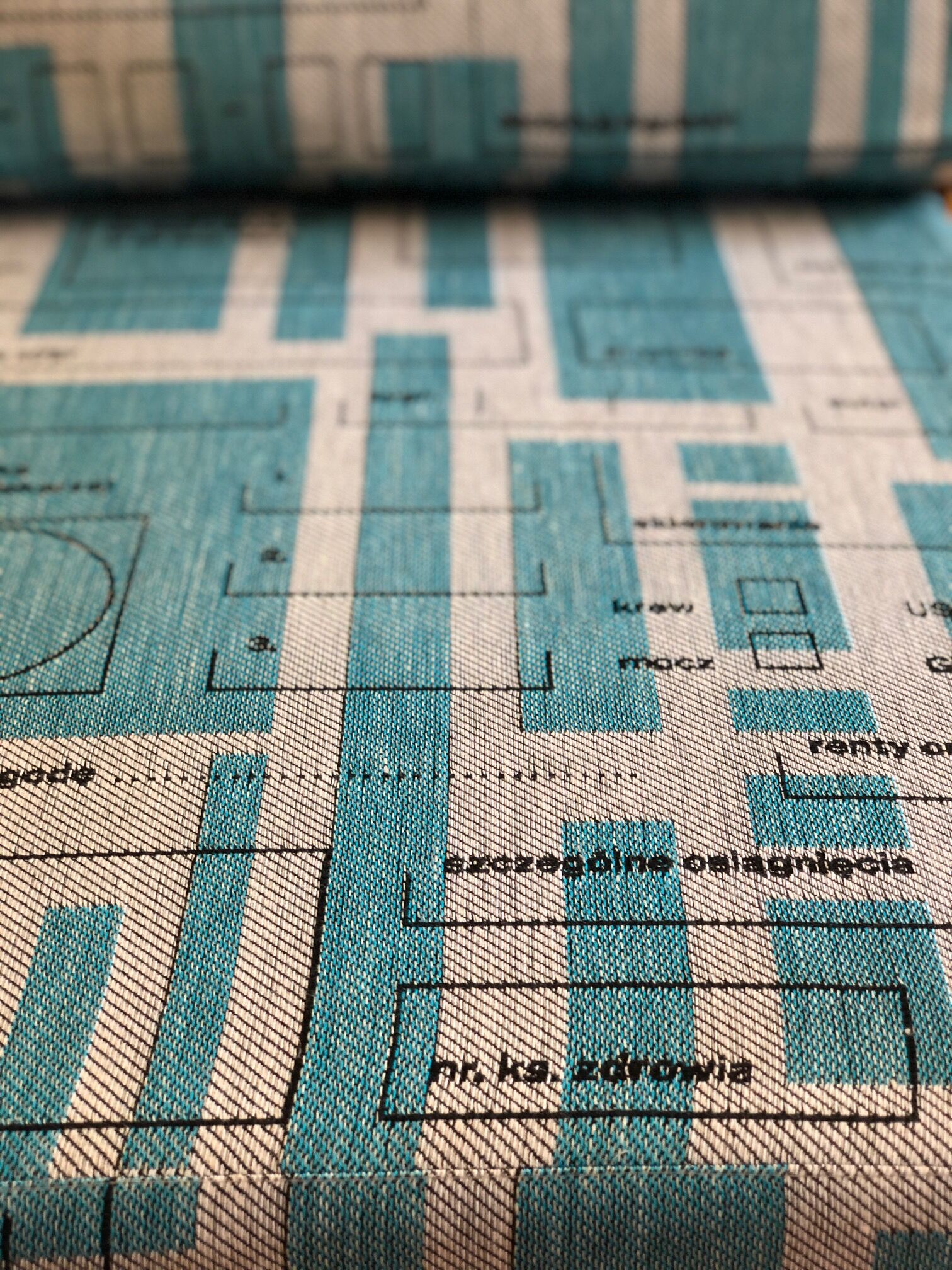 Model B-7752 Blue Jacquard Armchairs by Zenon Bączyk, 1960s, Set of 2