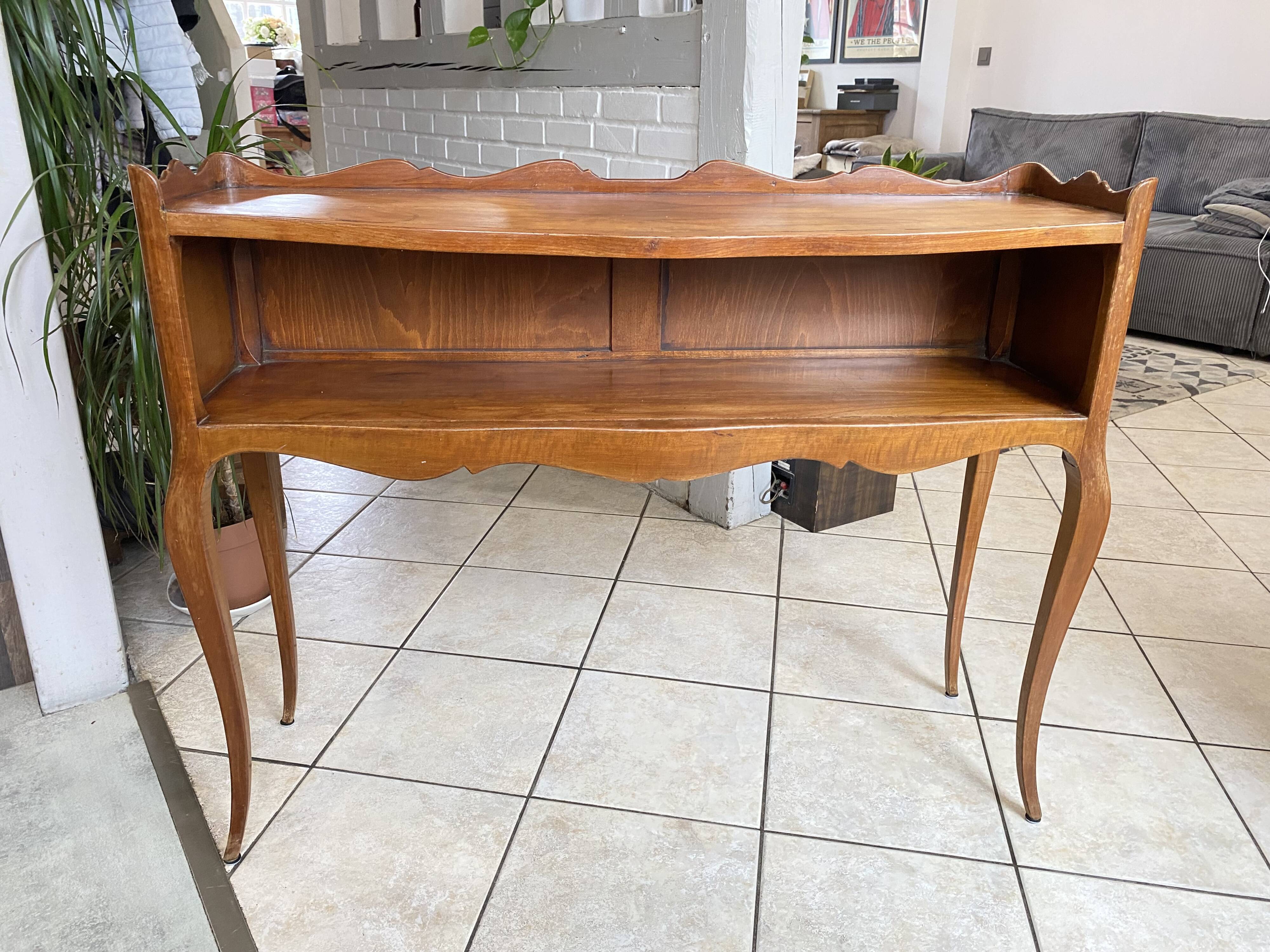 Console with a niche in cherry wood in Louis XV style.