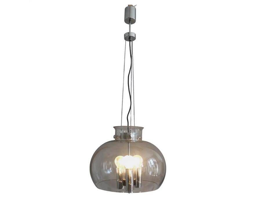Suspension en verre à 4 lumières, Glashütte, Limbourg, années 1970, suspension, plafonnier