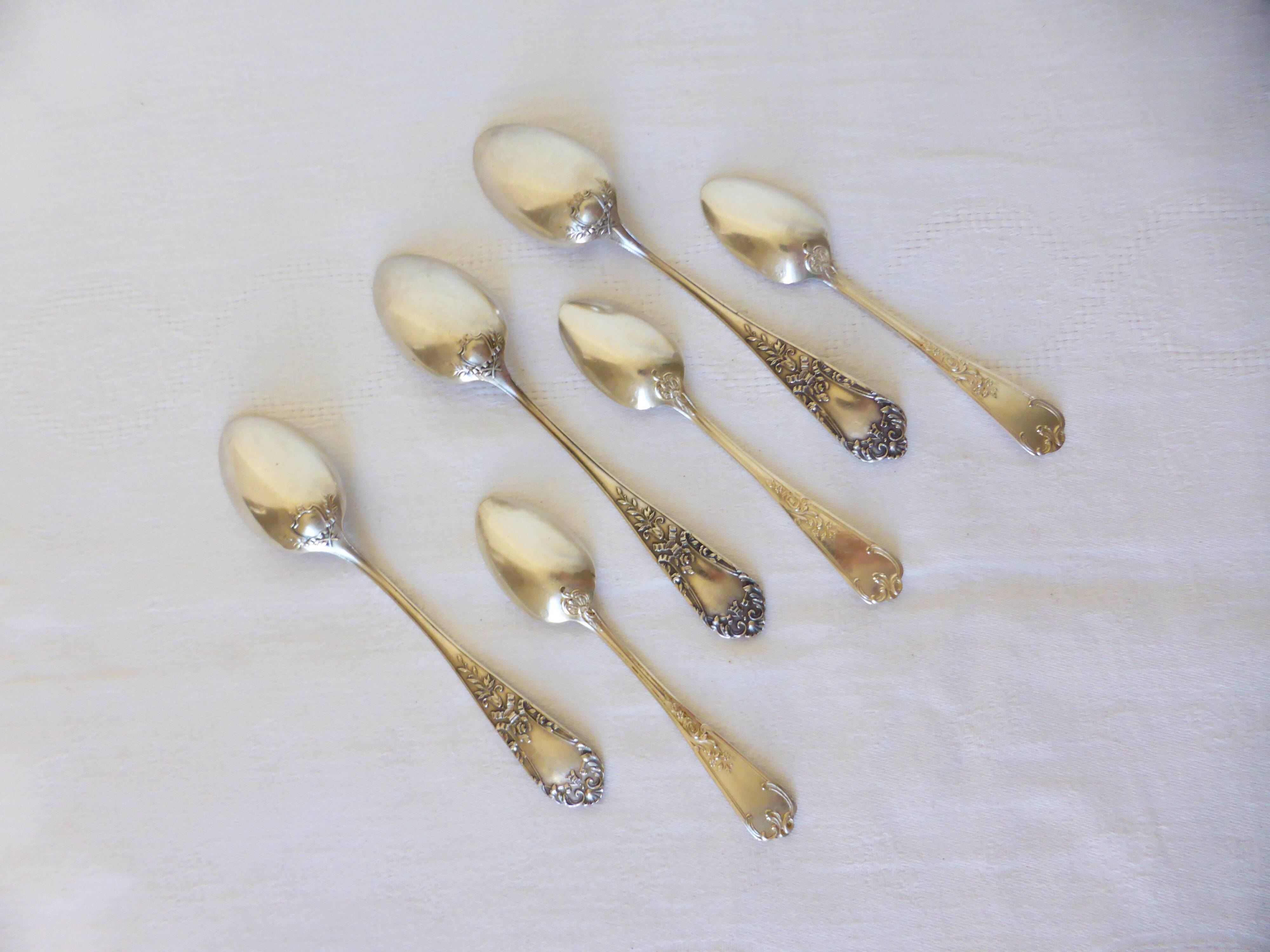 3 small spoons + 3 vintage silver-plated metal mocha spoons