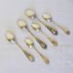3 small spoons + 3 vintage silver-plated metal mocha spoons