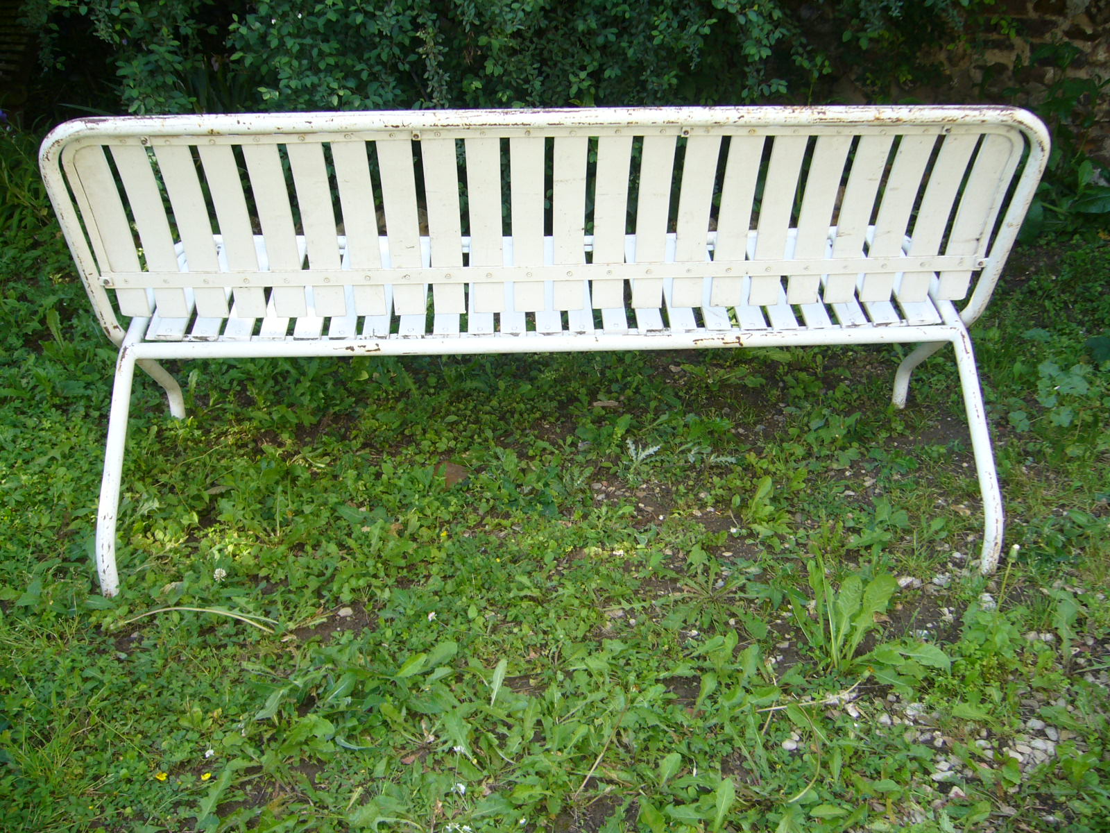 Banc de jardin pliant en métal et bois