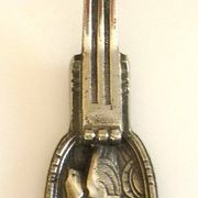 Art Deco wall light, silver-plated bronze, frosted glass, stylized bird decor