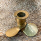 Pair of brass candle holders, helix shape