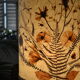 Modernist brutalist lamp free form 60's olive wood