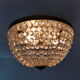 Ceiling light basket with 3 lights in gilded brass