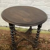 Vintage turned wood side table