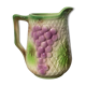 Pitcher in slip - earthenware Saint Clement numbered with fruit and grape basket decoration