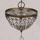 Louis XVI style bronze ceiling light and glass pendants