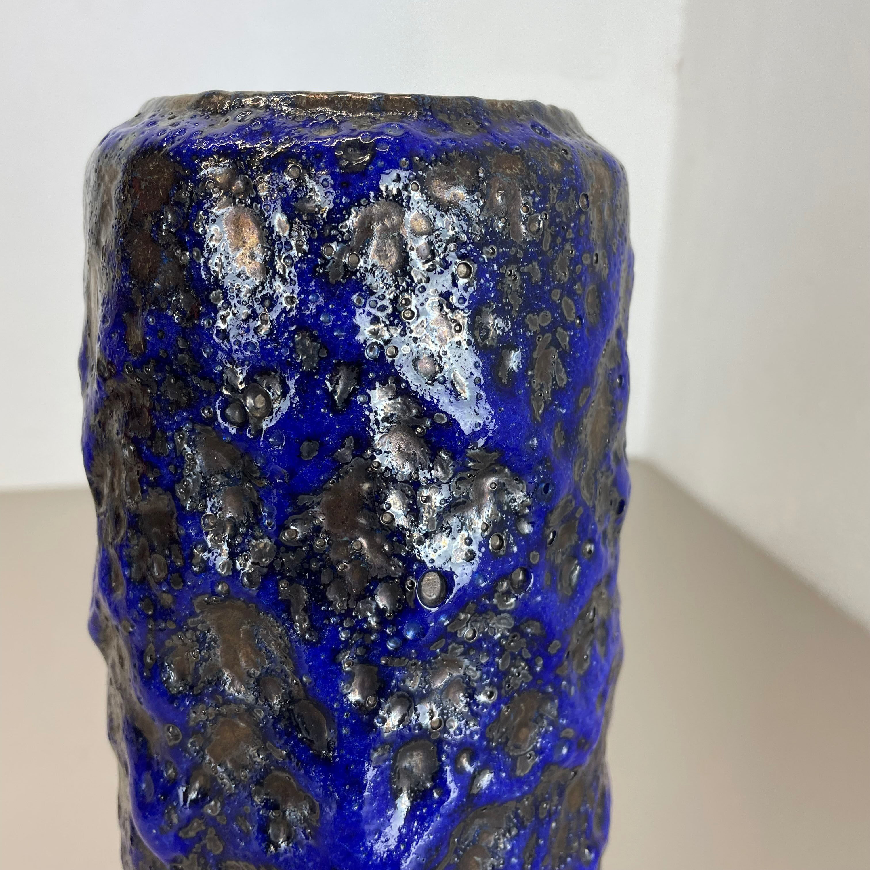 Rare Super Color Crusty Fat Lava Multi-Color Vase Scheurich, Germany WGP, 1970s