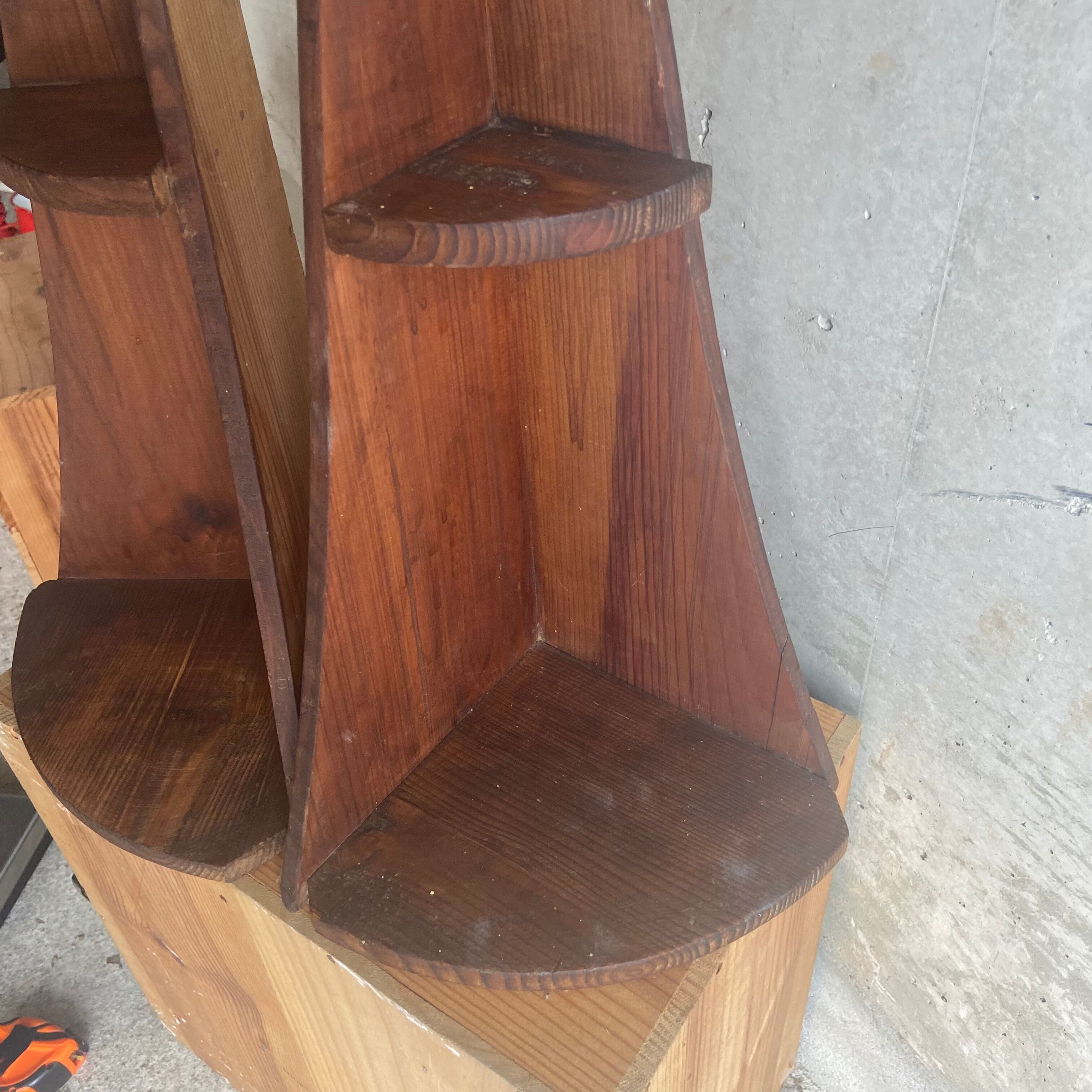 Pair of vintage corner shelves