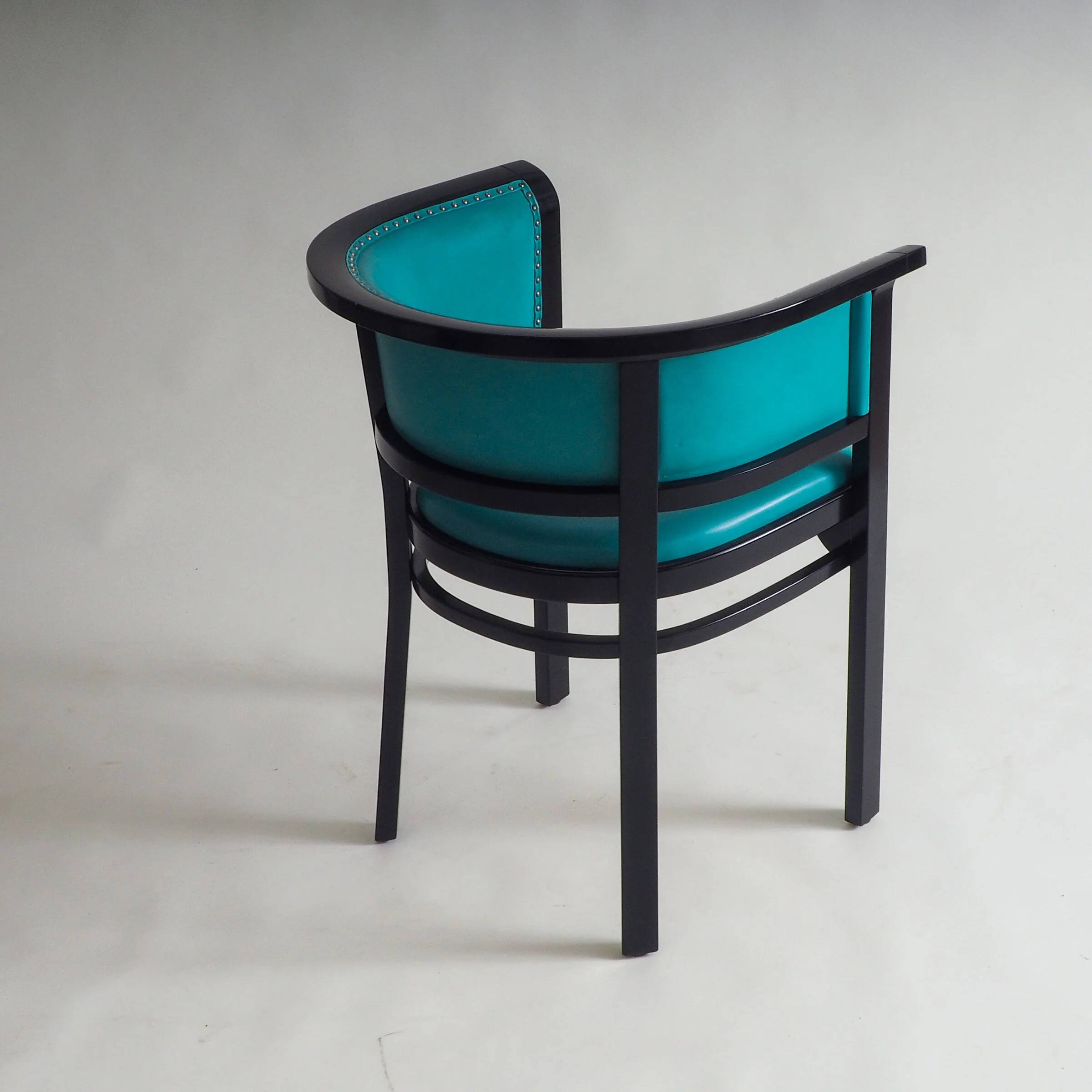 Black armchair with turquoise leather by Marcel Kammerer for Thonet