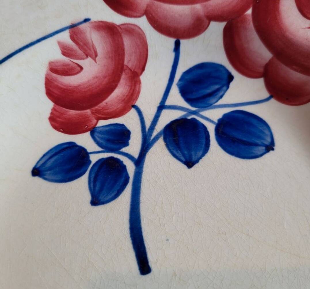 Lot 2 Art Deco plates ▪︎ Hippolyte Boulenger ▪︎ Red Rose