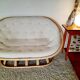 Vintage bohemian rattan canapé from the 60s and 70s.