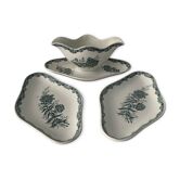 Saucière and 2 ravines Saint Amand model Daisy art deco