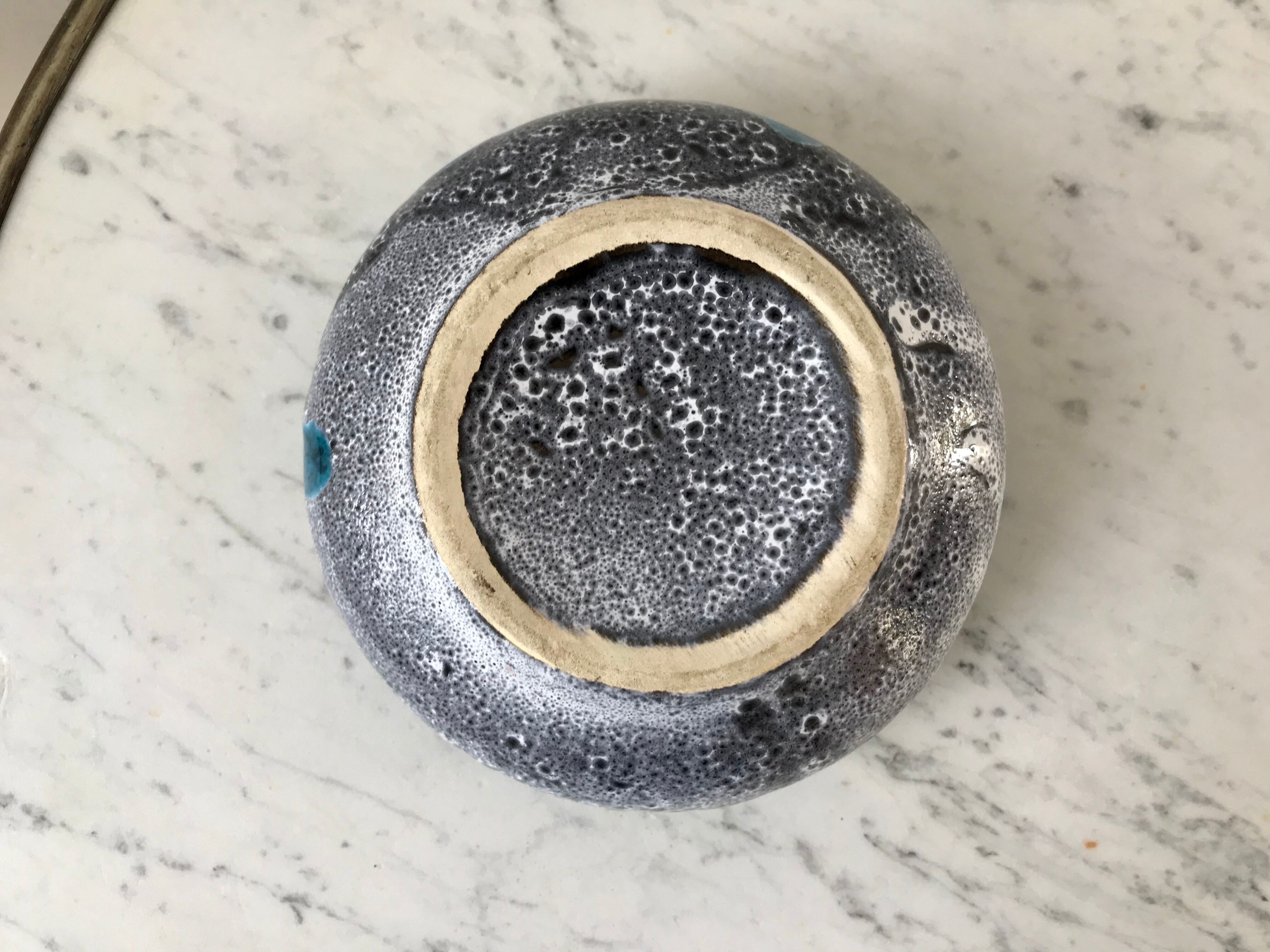 Ashtray blue fat lava ceramic