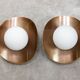 Vintage German Wall Lamps in Copper Plating from Ist Ellux, 1980s, set of 2