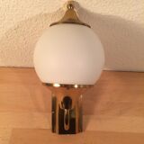 Brass and opal globe wall lamp from the 60s