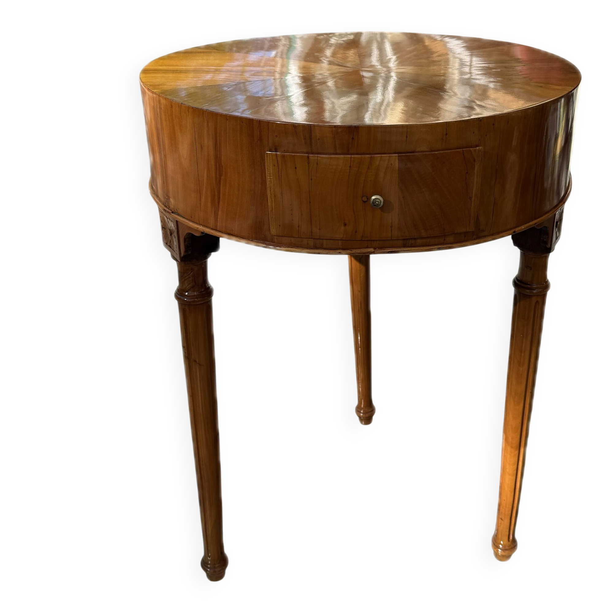Antique Louis XVI Round Side Table Walnut 1780