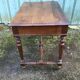 Vintage oak desk table with 2 drawers