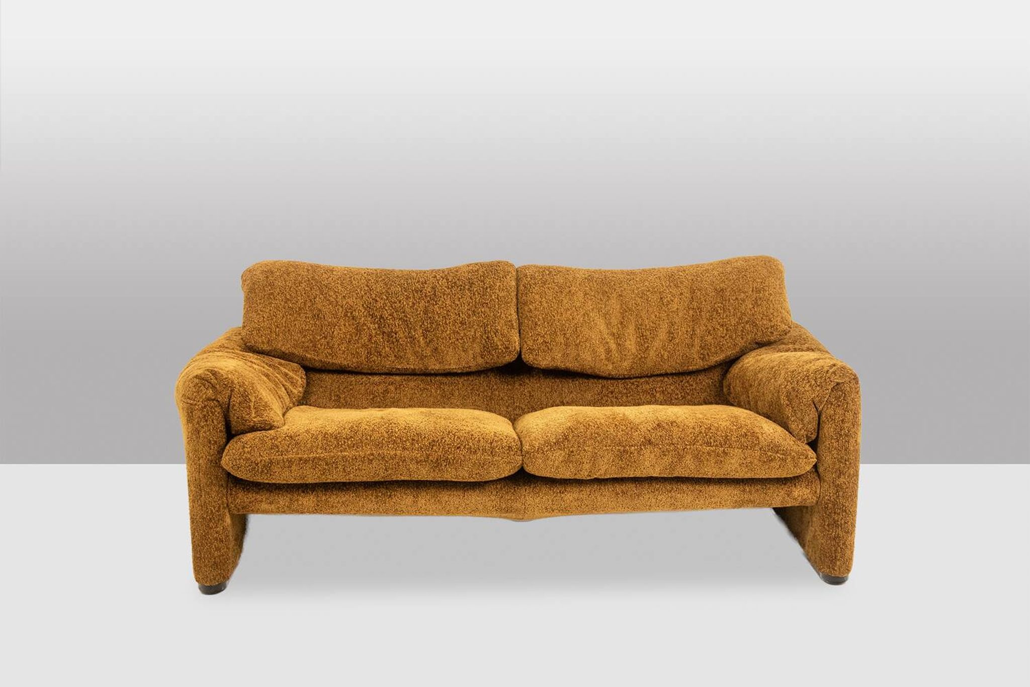Vico Magistretti. 2-seater sofa, “Maralunga” model. 1970s.