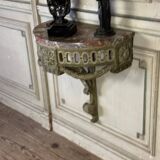 Console D’applique En Bois Sculpté, Patine En Camaïeu De Vert, XVIIIéme S