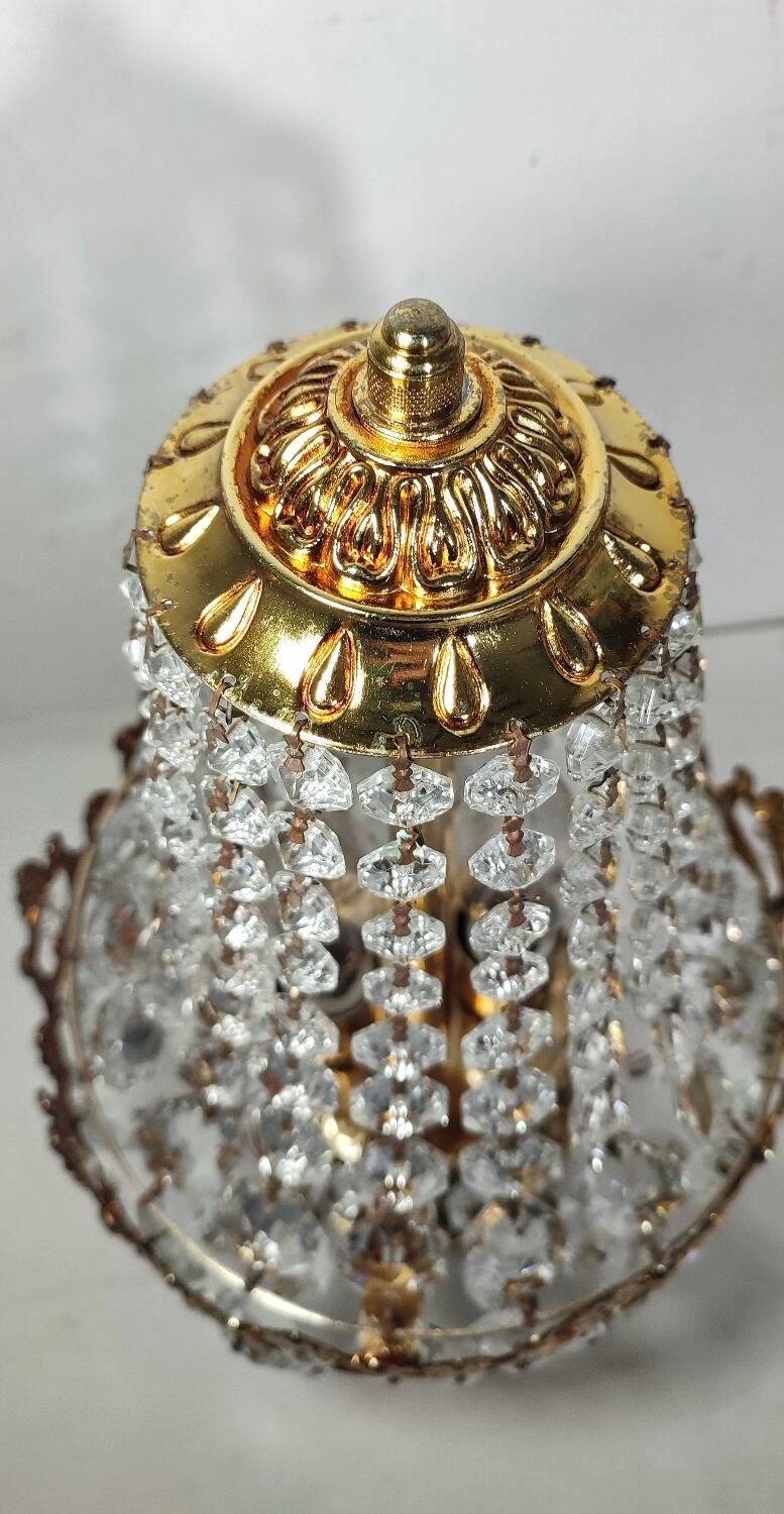 Lámpara de mesa de cristales. España, 1970s.