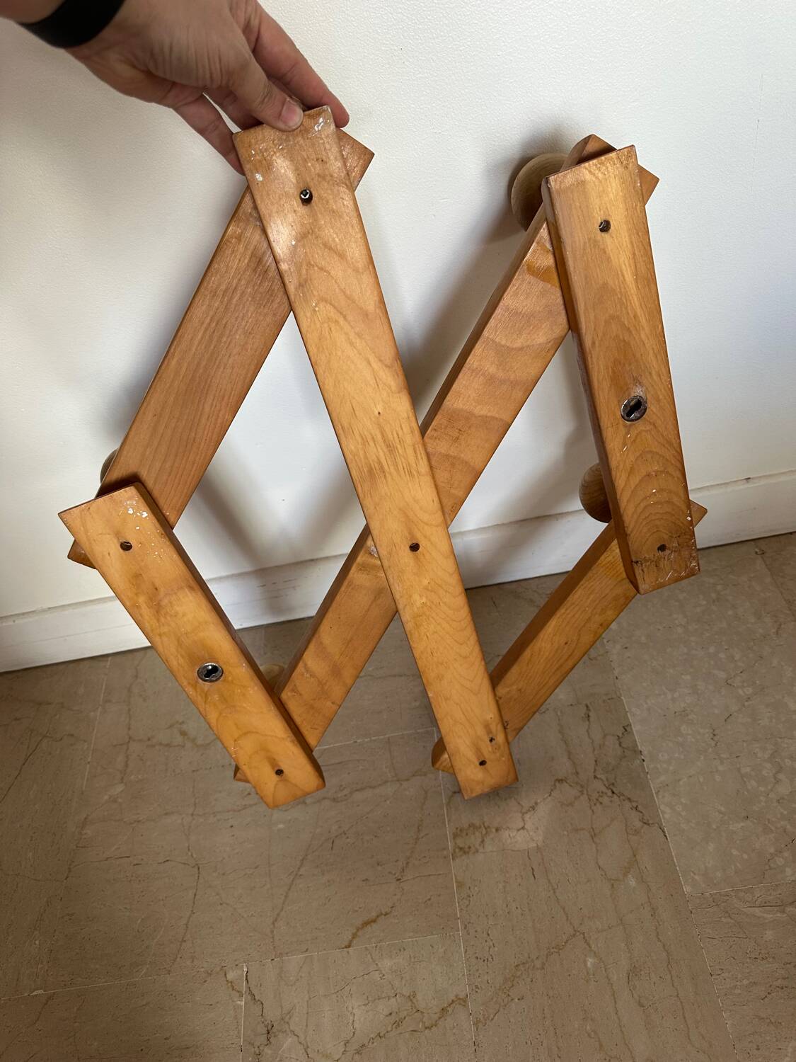 Wooden coat rack