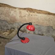 Red designer desk lamp for Hustadt, by Klaus Hempel. 1970s