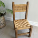 Vintage children's chair wood and rope by Audoux and Minet