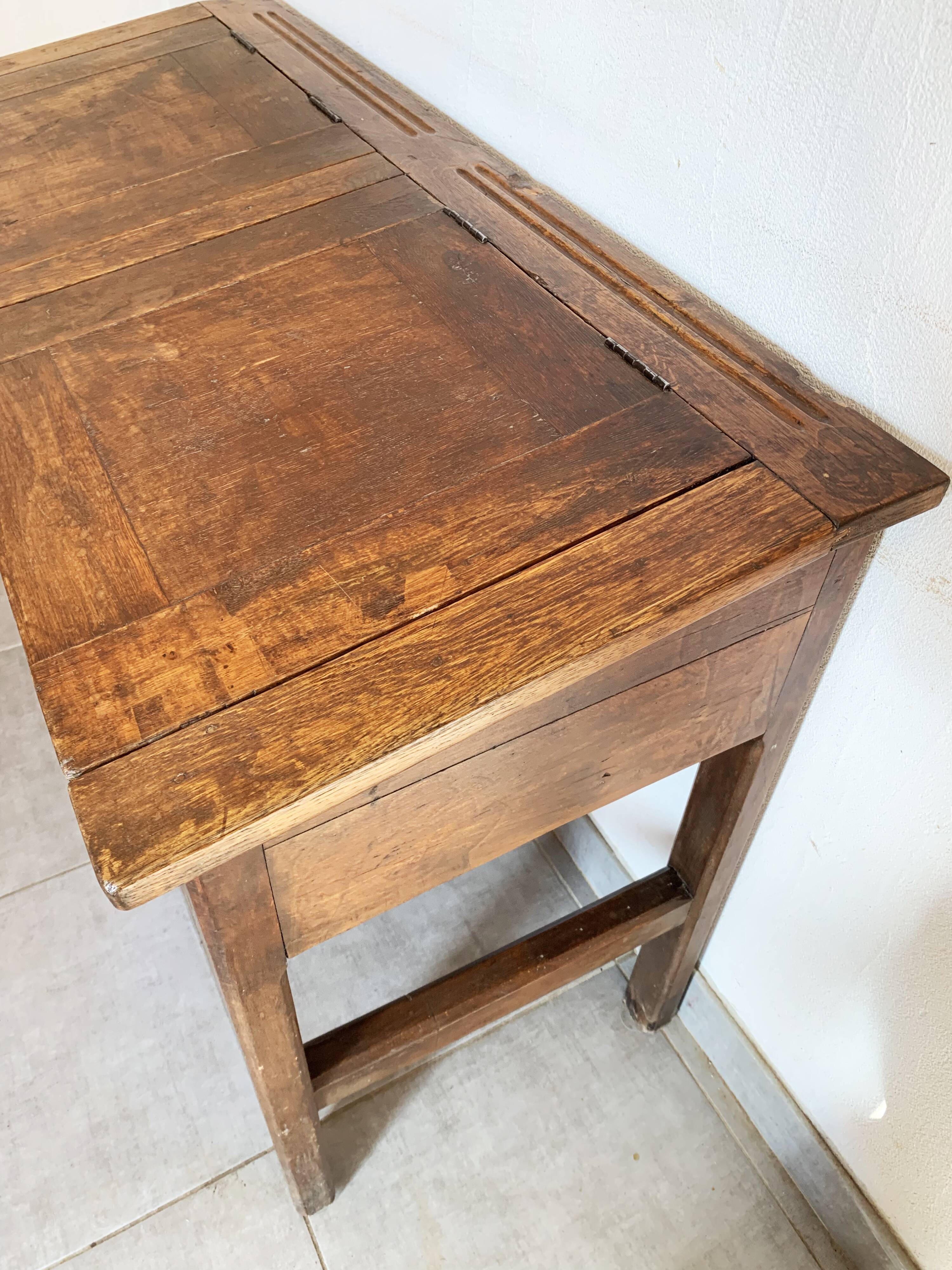 Adult desk double school vintage 50s-60s solid wood