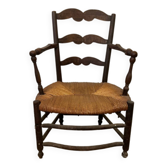 Fauteuil paillé Provençal du XVIII Eme siècle