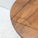 Folding walnut coffee table from the 1950s, Czechoslovakia